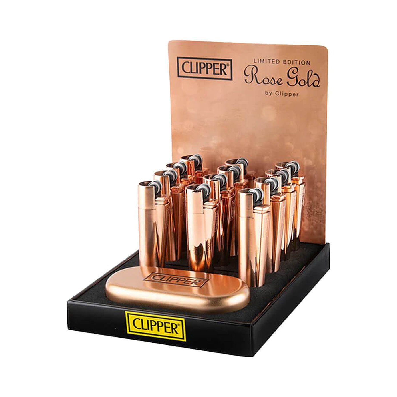 Clipper Gold Rose metalinis žiebtuvėlis su dovanų dėžute