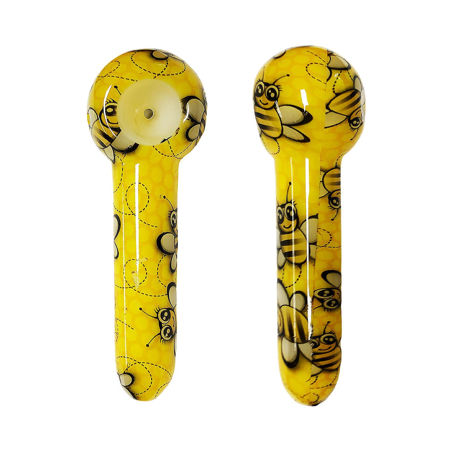 Stiklinė pypkė „Yellow Bee“ 13 cm